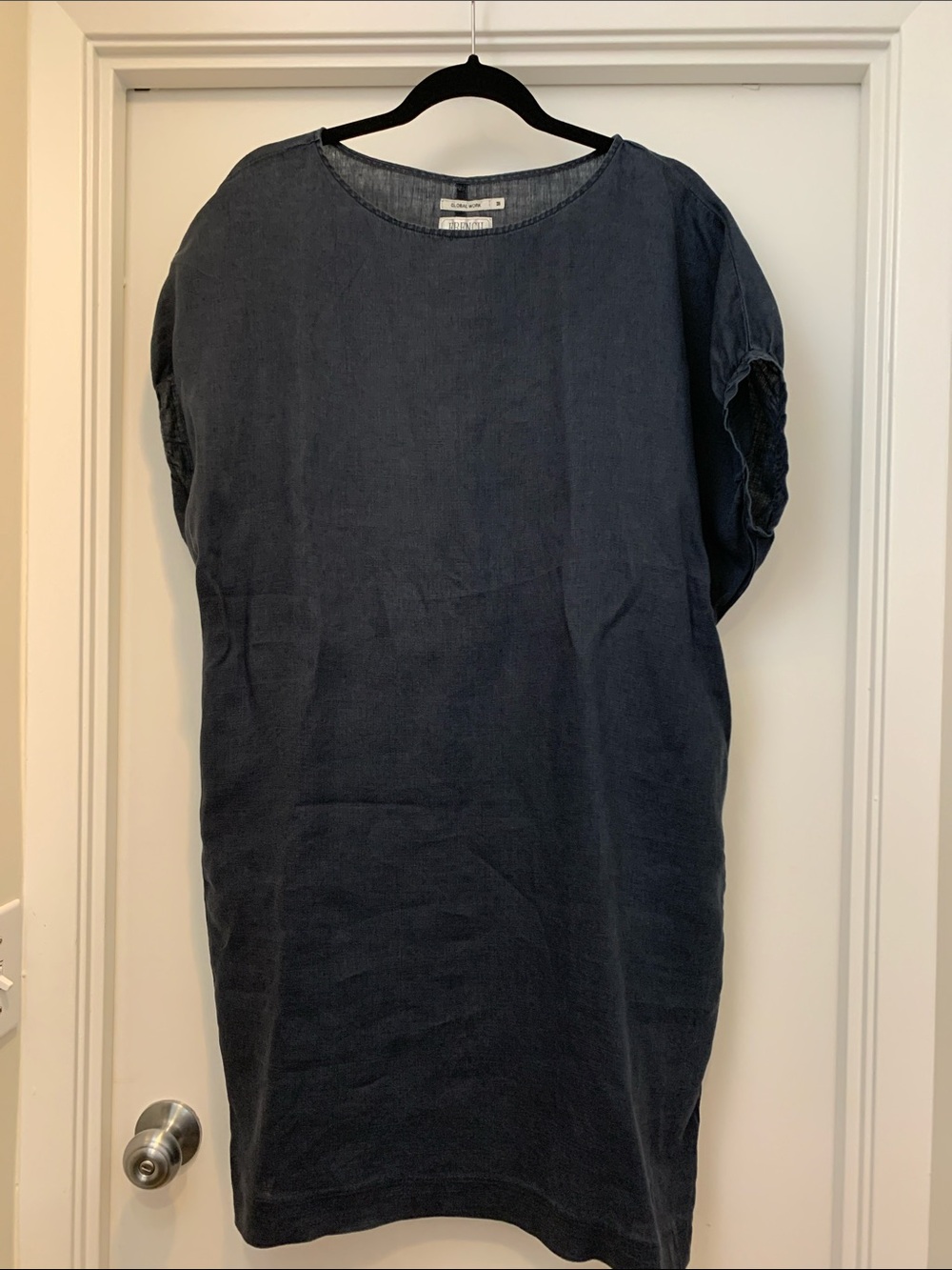 Men's Short-Sleeve Navy Linen Blend Tee